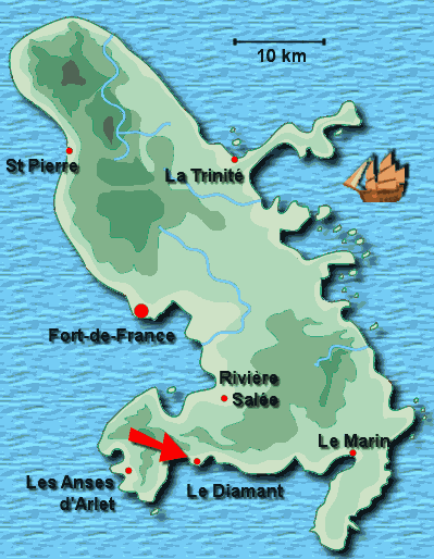 location villa martinique Karte Insel Martinik